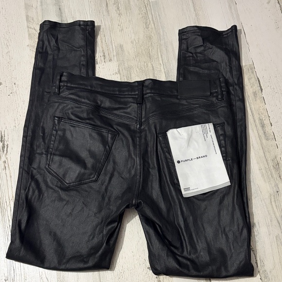 Purple Brand Coated Sleek Black Skinny Jeans for Men Size 31 NWT - Picture 3 of 14